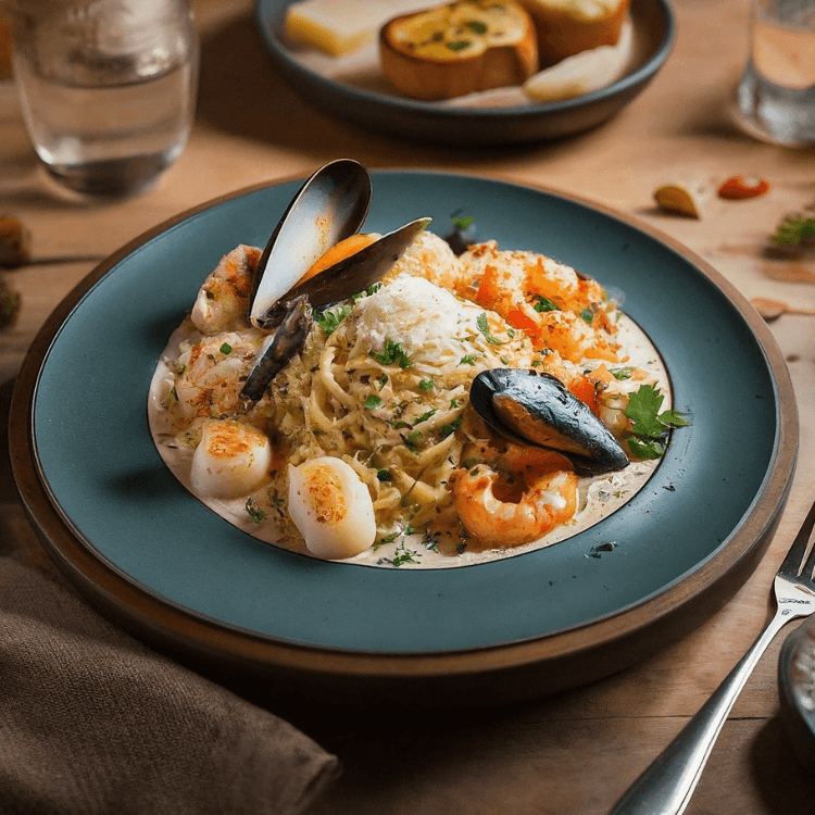 Creamy Garlic Seafood Pasta - Top Creative Recipes