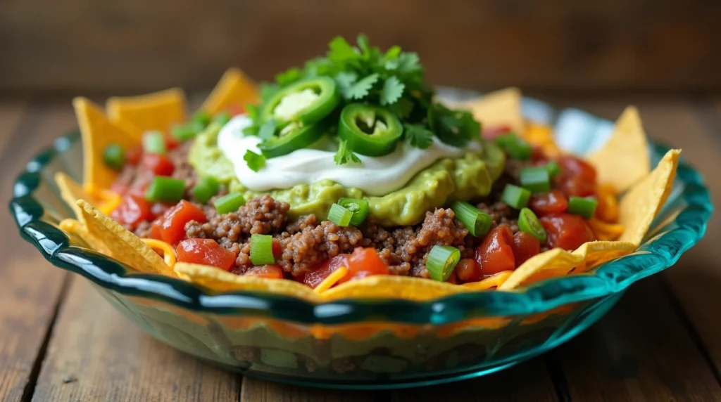 presentation of An Irresistible Layered Taco Dip Recipe Ready in 15 Minutes