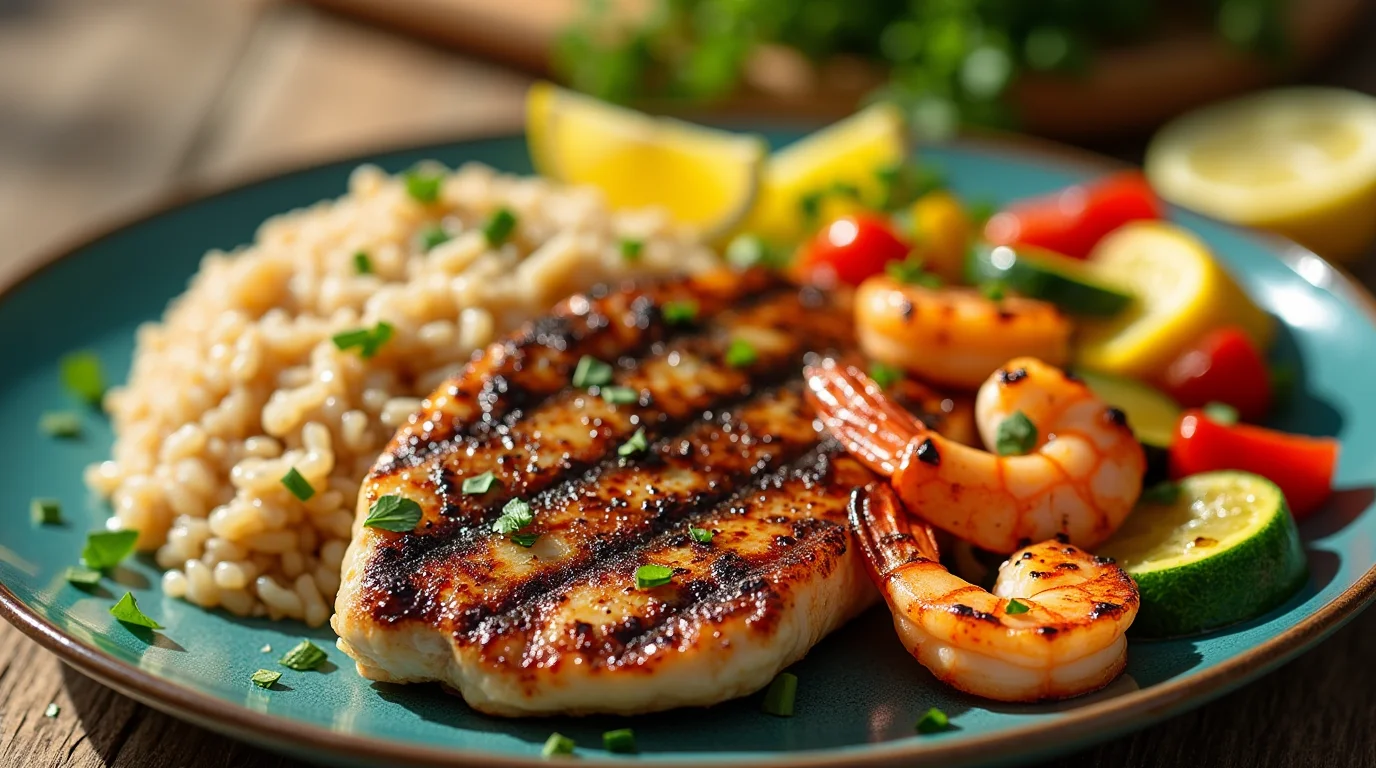 Mediterranean-style flavors rice Delicious Chicken and Shrimp Recipes