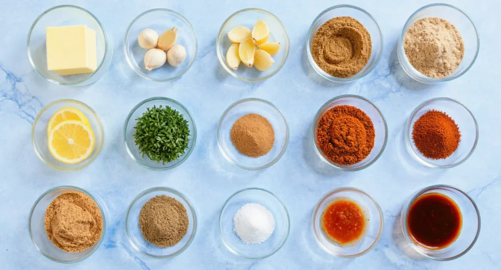 old bay seasoning and cajun seasoning Essential Ingredients for seafood boil sauce recipe