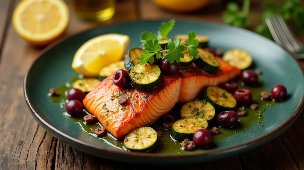 dish of mediterranean salmon recipe