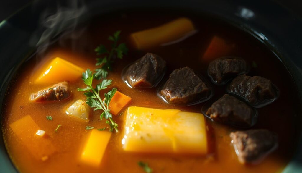 Slow Cooked Beef Country Ribs in Crock Pot with Beef Broth recipe