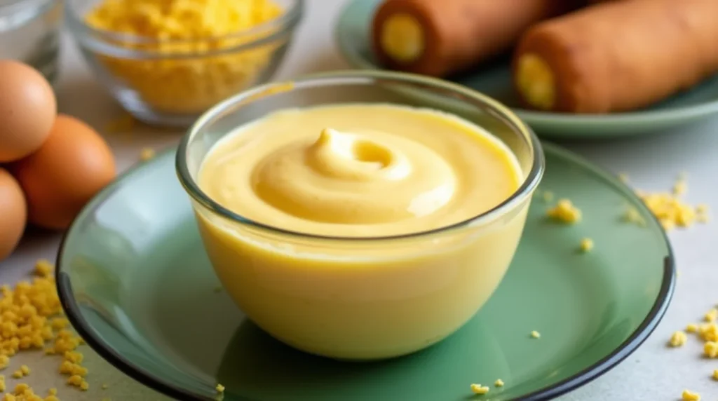 bowl of homemade corn dog batter creamy and smooth