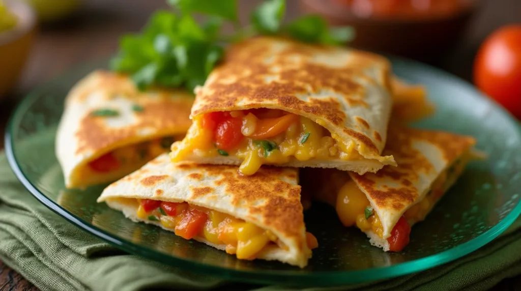 Deliciously golden brown air fryer quesadilla
