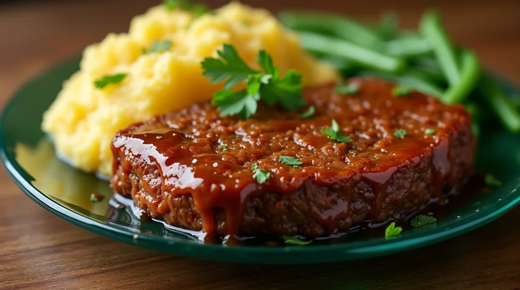 beautifully prepared homemade meatloaf
