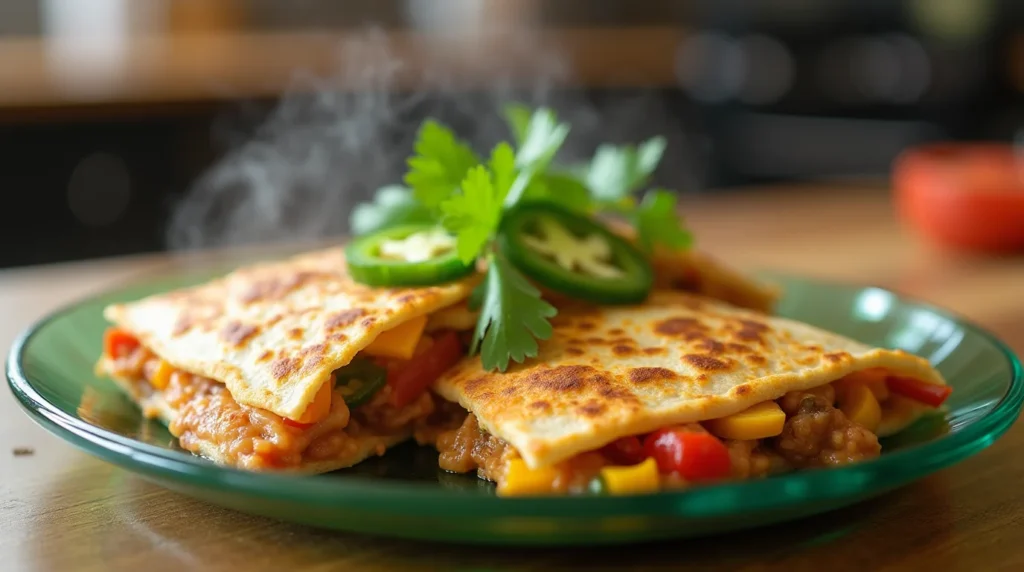 delicious and golden-brown air fryer quesadilla