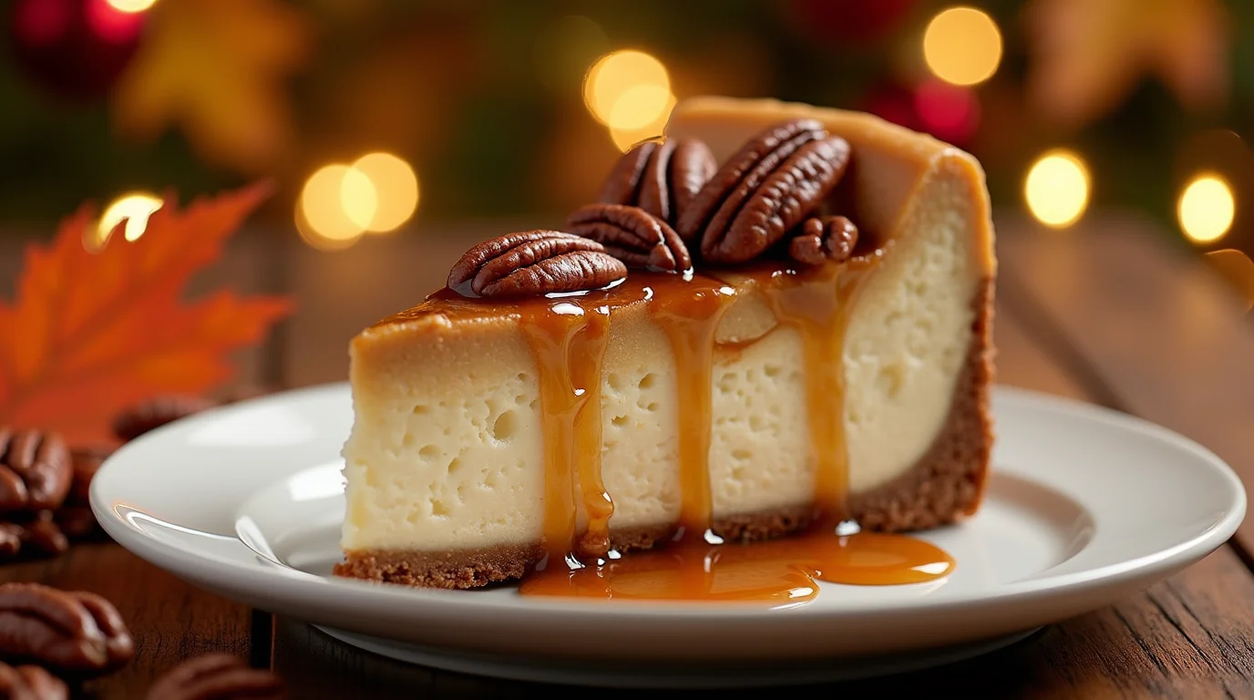 slice of Pecan Pie Cheesecake
