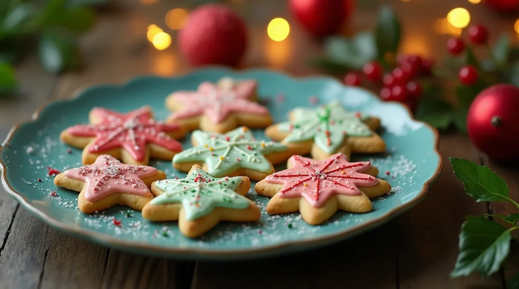 beautifully arranged Christmas Butter Cookies