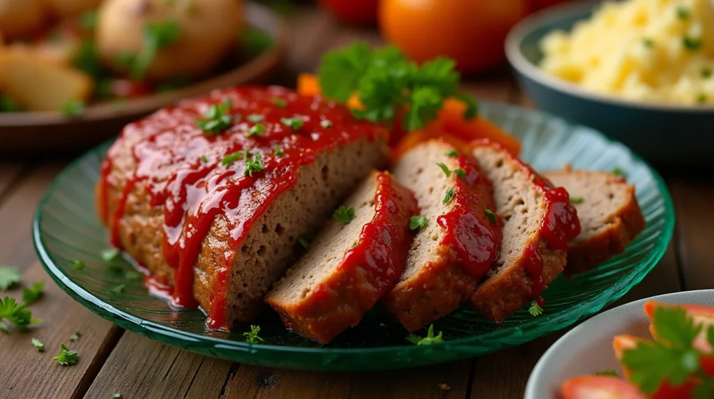 golden brown meatloaf with a glossy ketchup glaze Meatloaf Seasoning Recipe