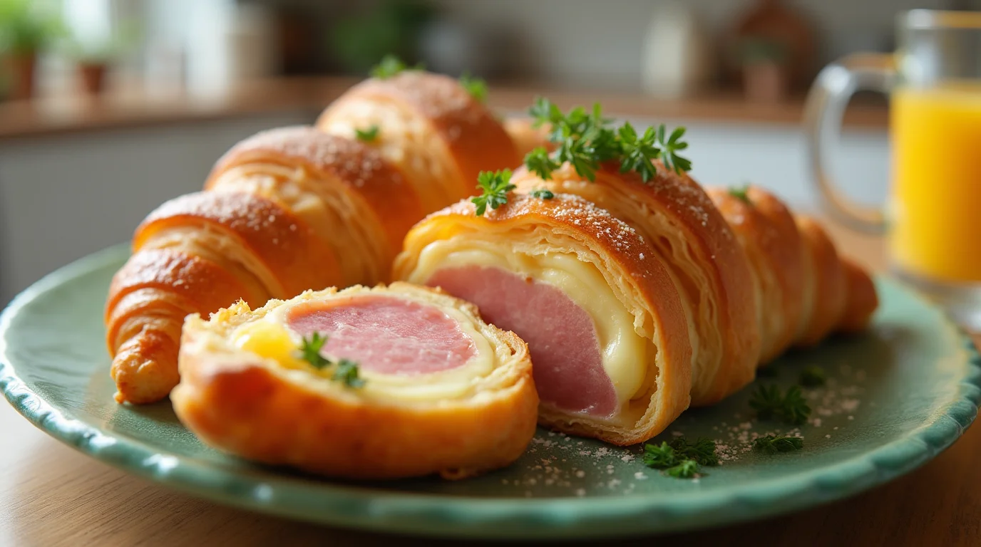 ham and cheese croissant bake