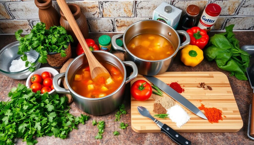 Mexican Chicken Soup Preparation Tools