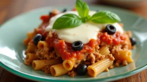 mediterranean ground turkey and pasta bake Ground Turkey Casserole Recipes
