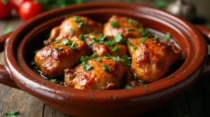 Moroccan chicken glazed with brown sugar and garlic recipe