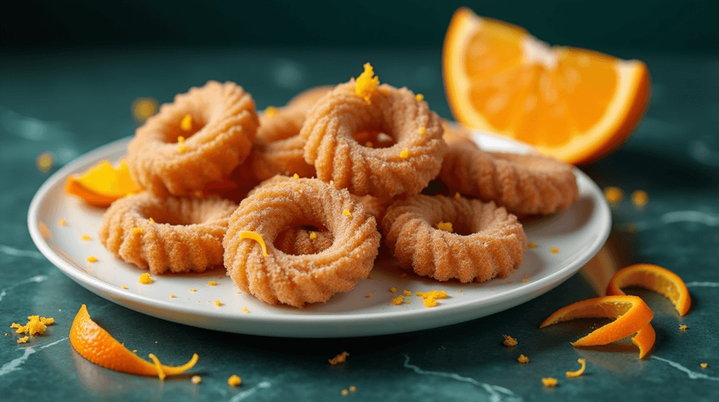 Orange-zested churro cookies styled for a Mexican churro cookies recipe