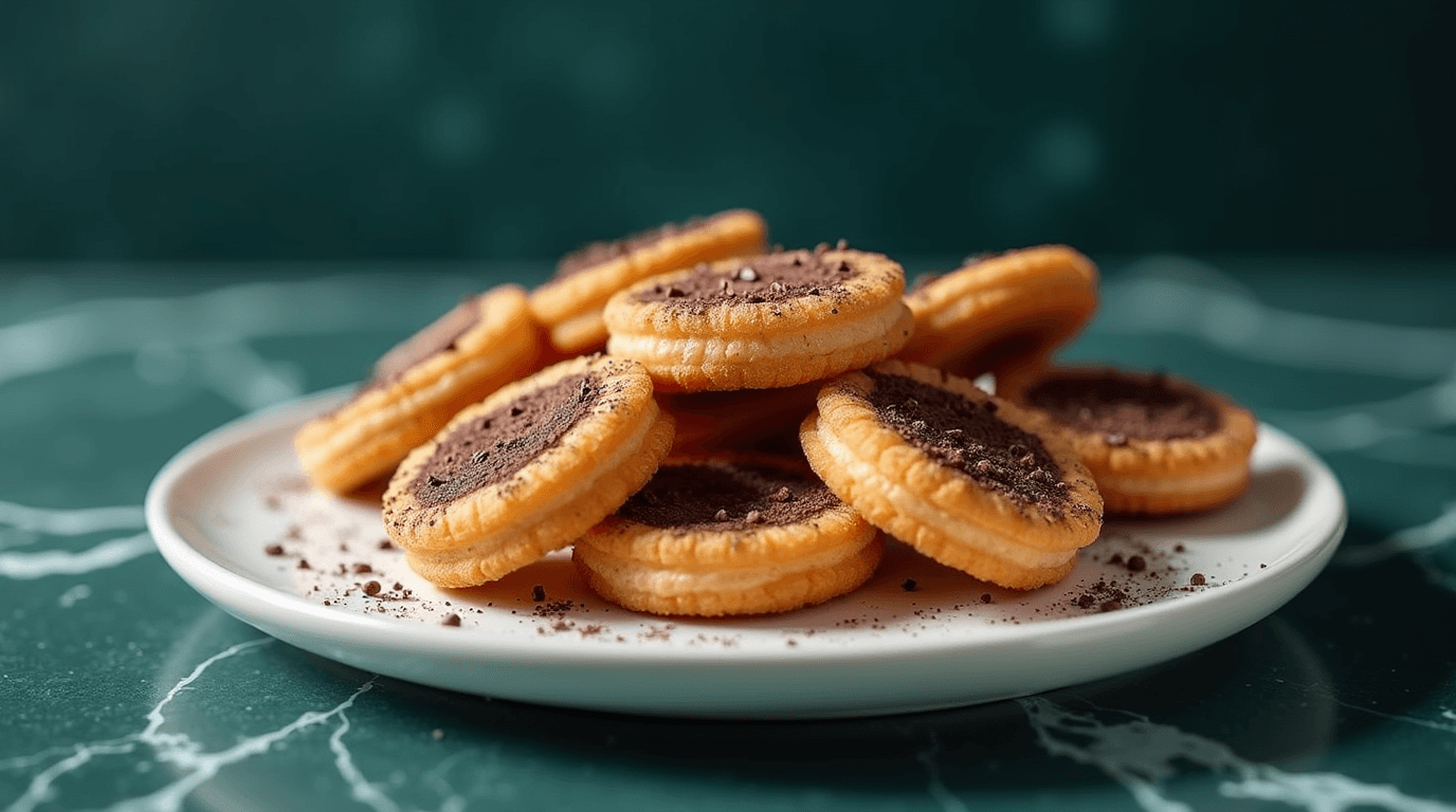 Plate of golden, sugar-dusted cookies for a Mexican churro cookies recipe