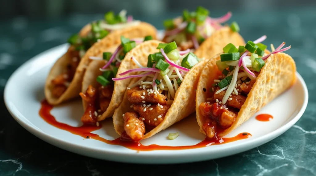 Korean-Inspired Asian Chicken Wonton Tacos