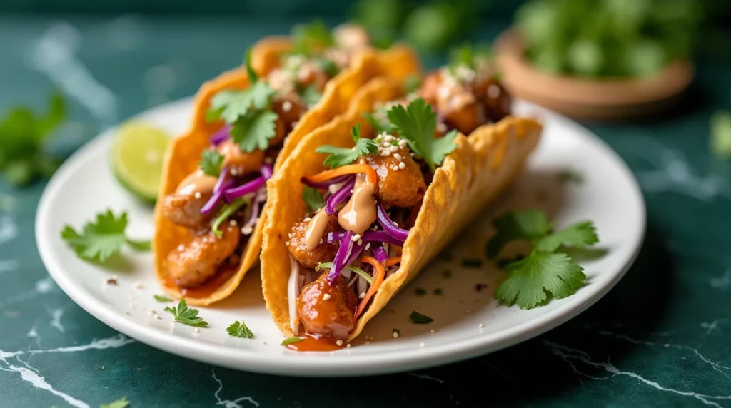 Asian Chicken Wonton Tacos