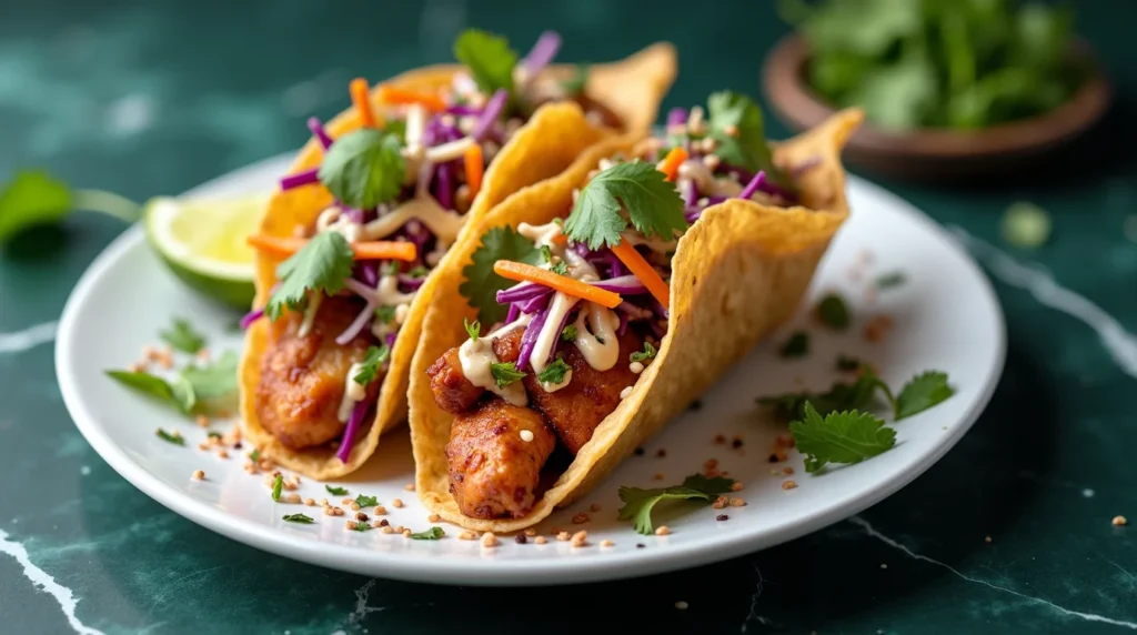 Asian Chicken Wonton Tacos