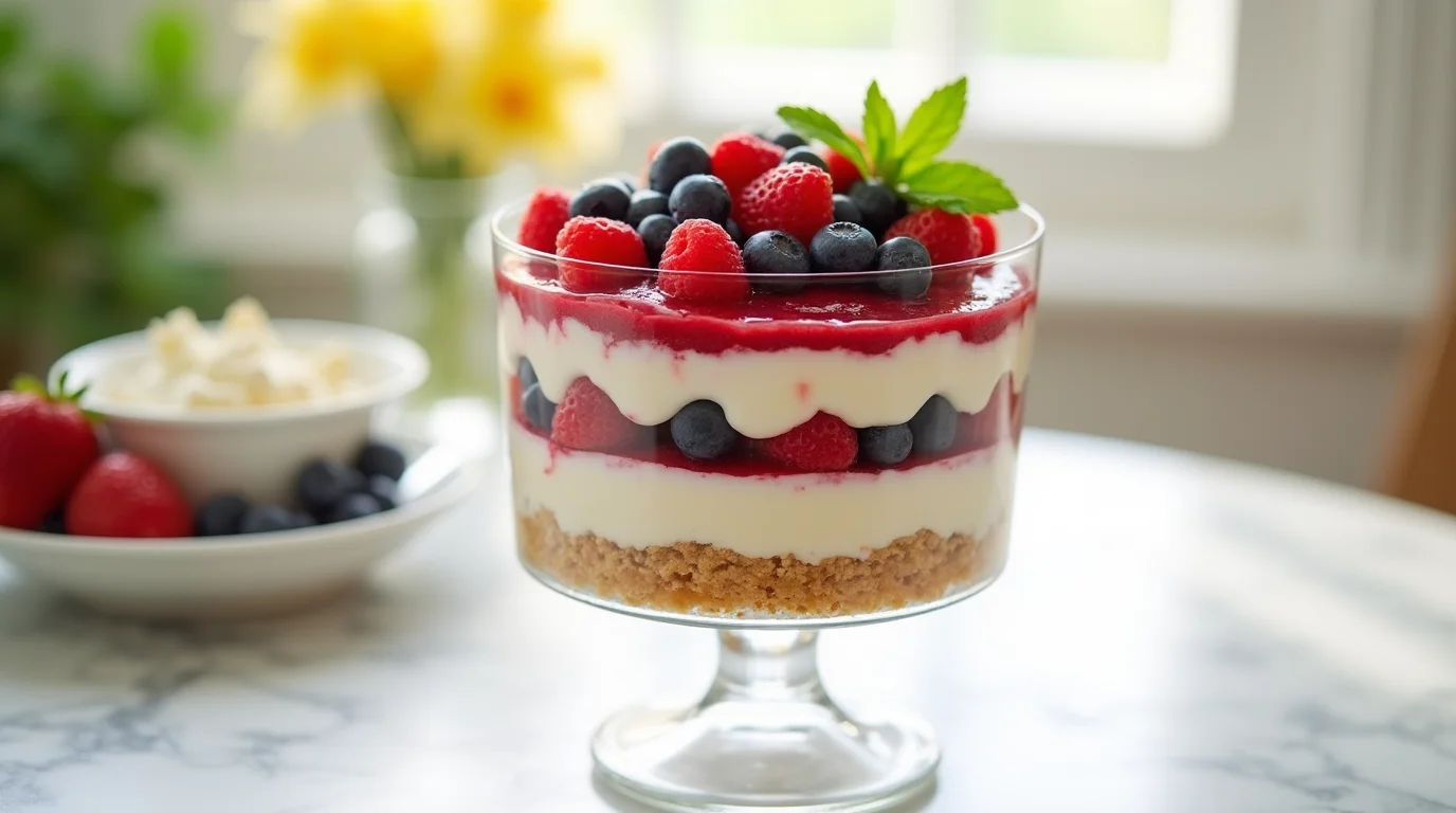 No-Bake Cheesecake Berry Trifle