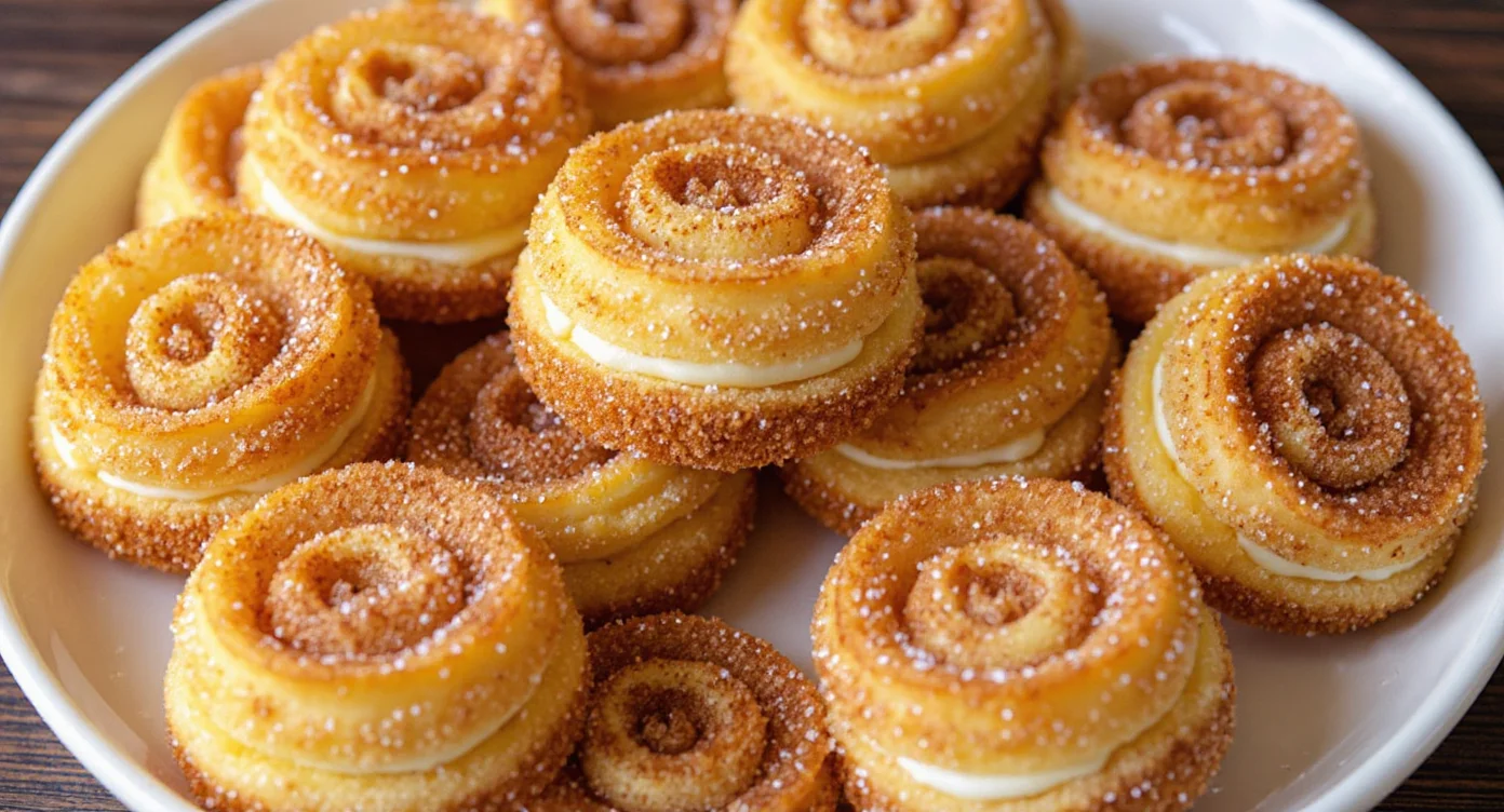 Churro Cheesecake Cookies Recipe – cinnamon-sugar cookies with creamy cheesecake filling