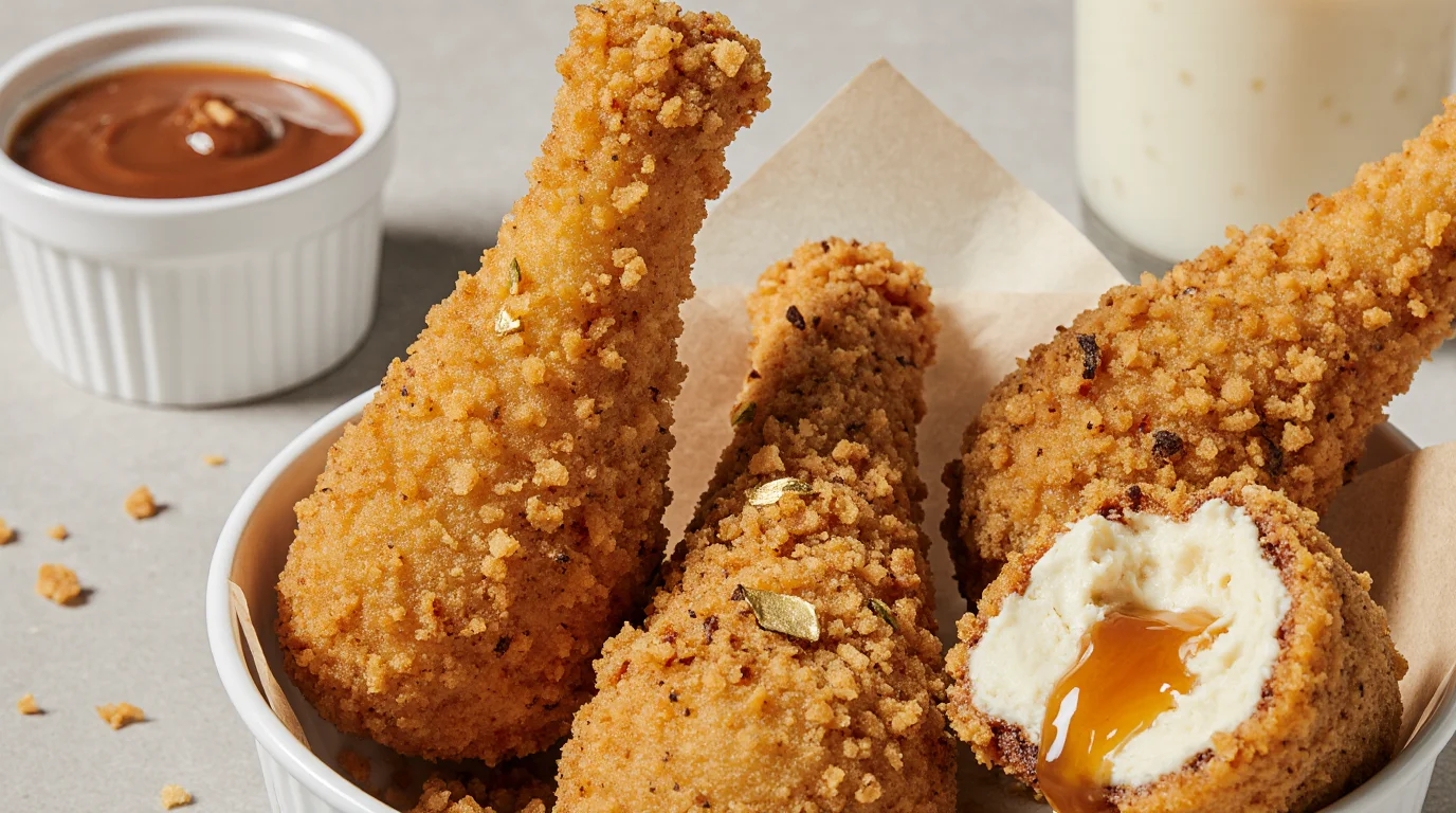 Crispy drumstick-style treats from the Homemade Fried Chicken Ice Cream Recipe