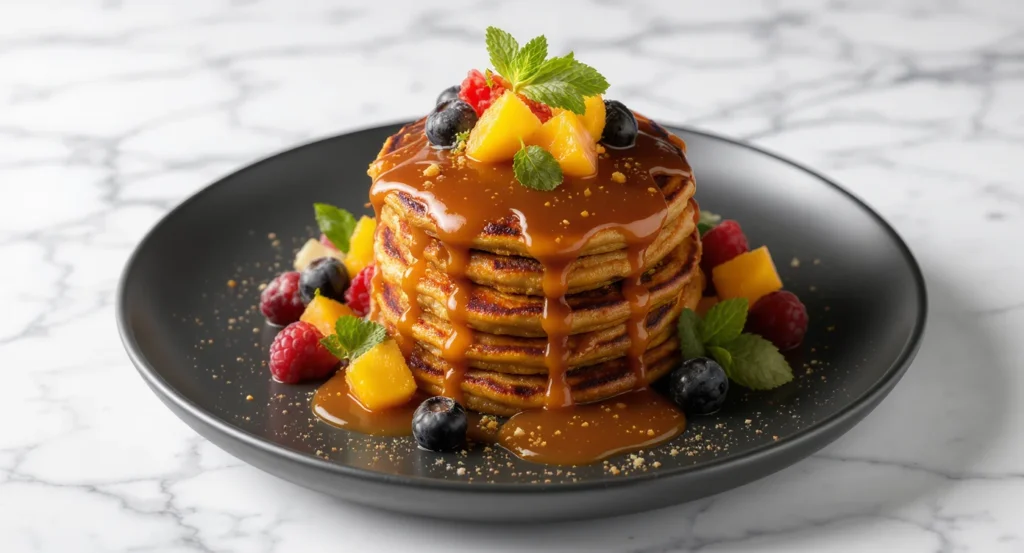 Fluffy pancakes with syrup and fresh fruit – Authentic Mexican Pancake Recipe