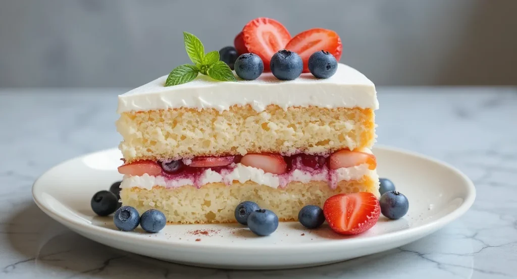Rosemary’s Bakery Whipped Cream Cake Recipe served with fresh berries and creamy layers.
