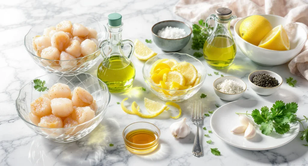 grilled scallops selection Essential Ingredients For Easy Grilled Scallops Recipe