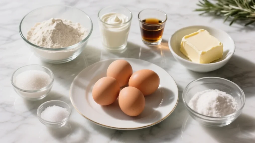 Essential ingredients for Rosemary’s Bakery Whipped Cream Cake Recipe