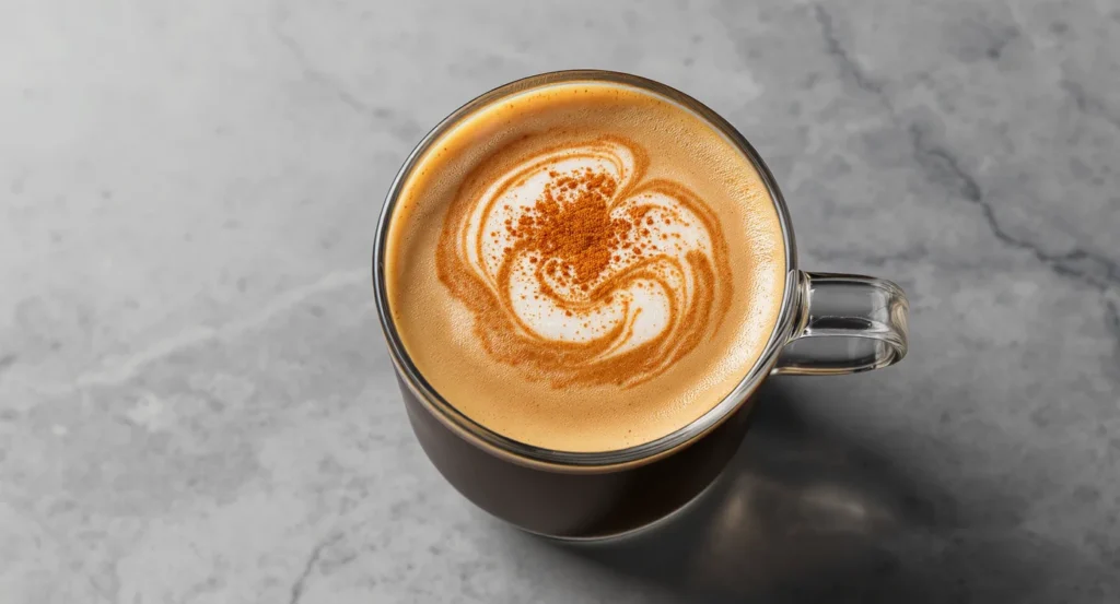 Hot frothy cup made with the Best Coffee Loophole Recipe topped with creamy foam.