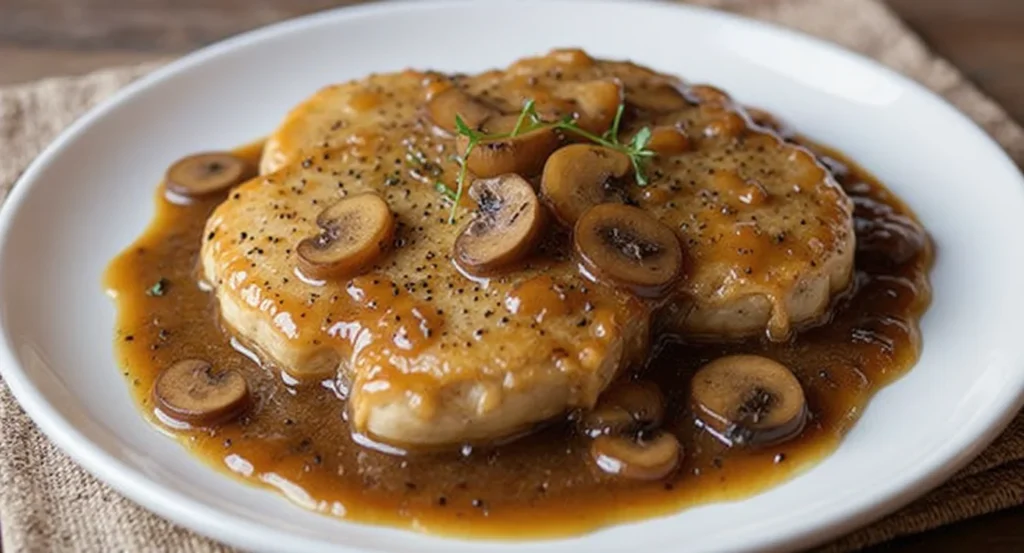 Easy Veal Marsala topped with mushrooms in rich Marsala wine sauce