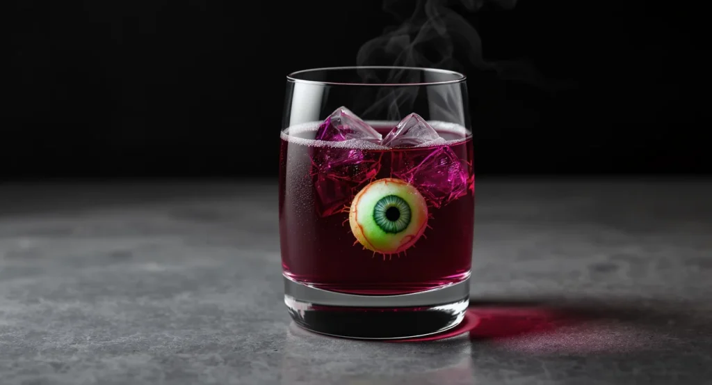 Festive Eyeball Potion Halloween Drinks Cocktails perfect for spooky party celebrations.