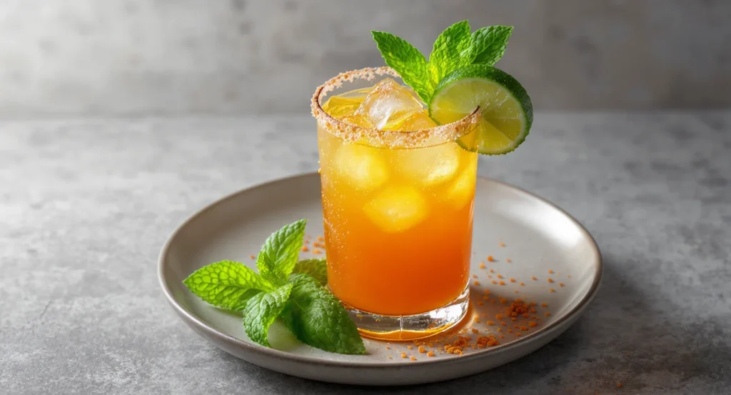 Tropical Authentic Mai Tai Recipe drink with lime garnish and crushed ice.