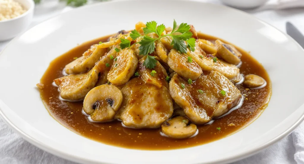 Easy Veal Marsala with tender cutlets and mushroom wine sauce