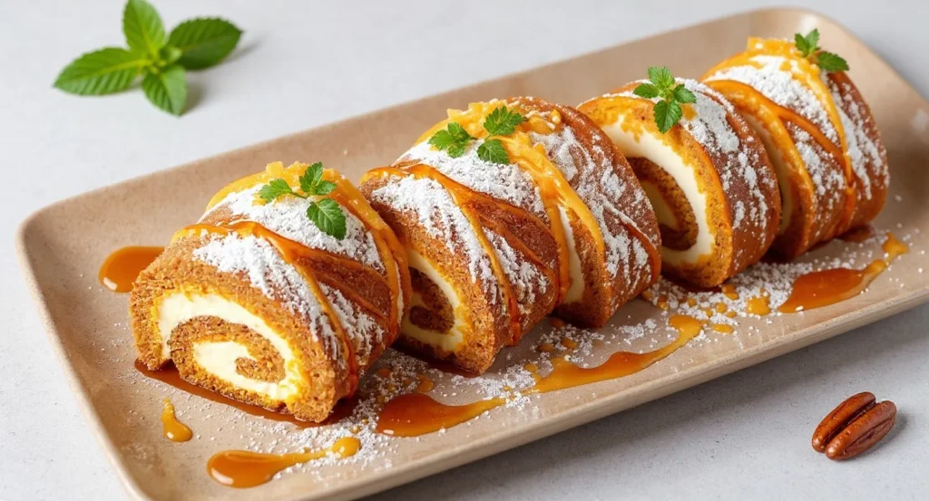 pumpkin roll recipe Light and Healthy Pumpkin Roll Dessert