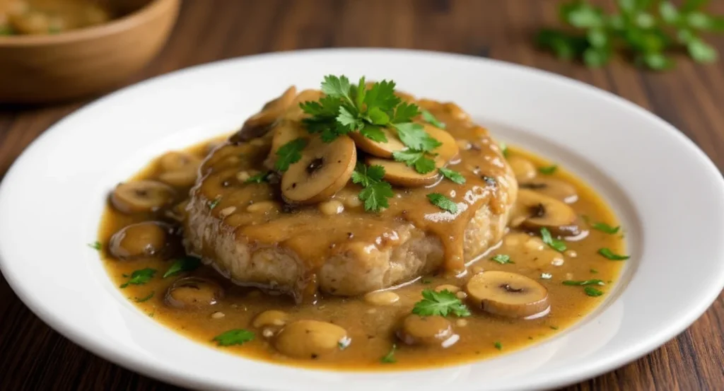 Easy Veal Marsala served with mushrooms and fresh herbs in wine sauce
