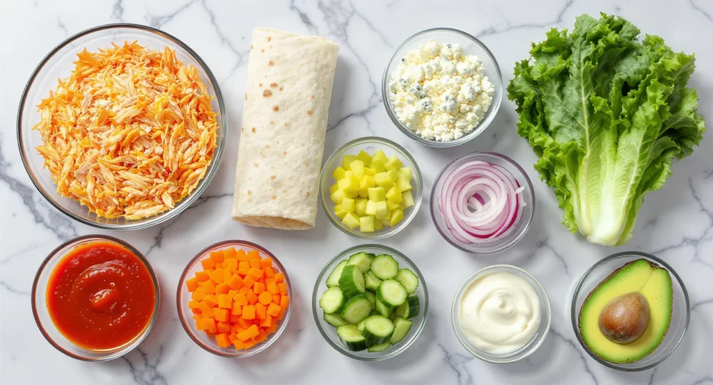 Essential Ingredients for An Easy Buffalo Chicken Wrap Recipe