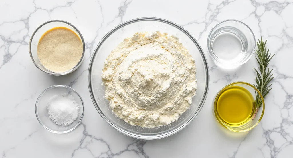 Ingredients for an Easy Sourdough Focaccia Recipe