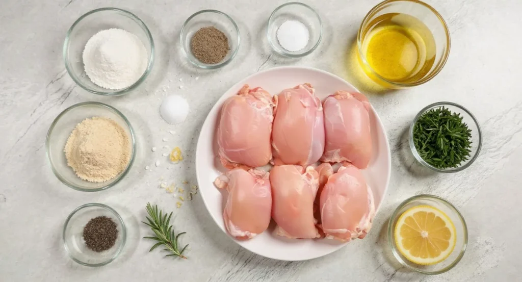 Essential Ingredients for crispy chicken thighs in oven