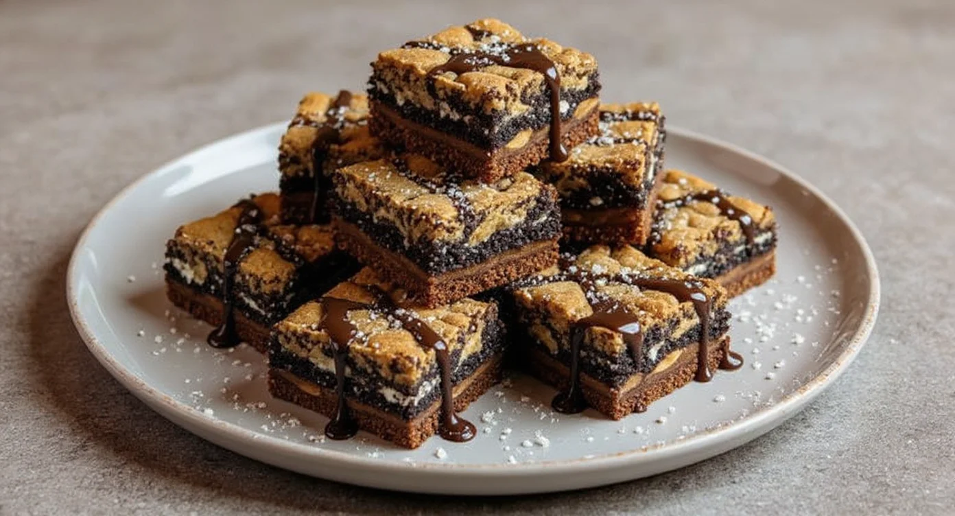 Easy Slutty Brownie Recipe with cookie, Oreo, and chocolate layers
