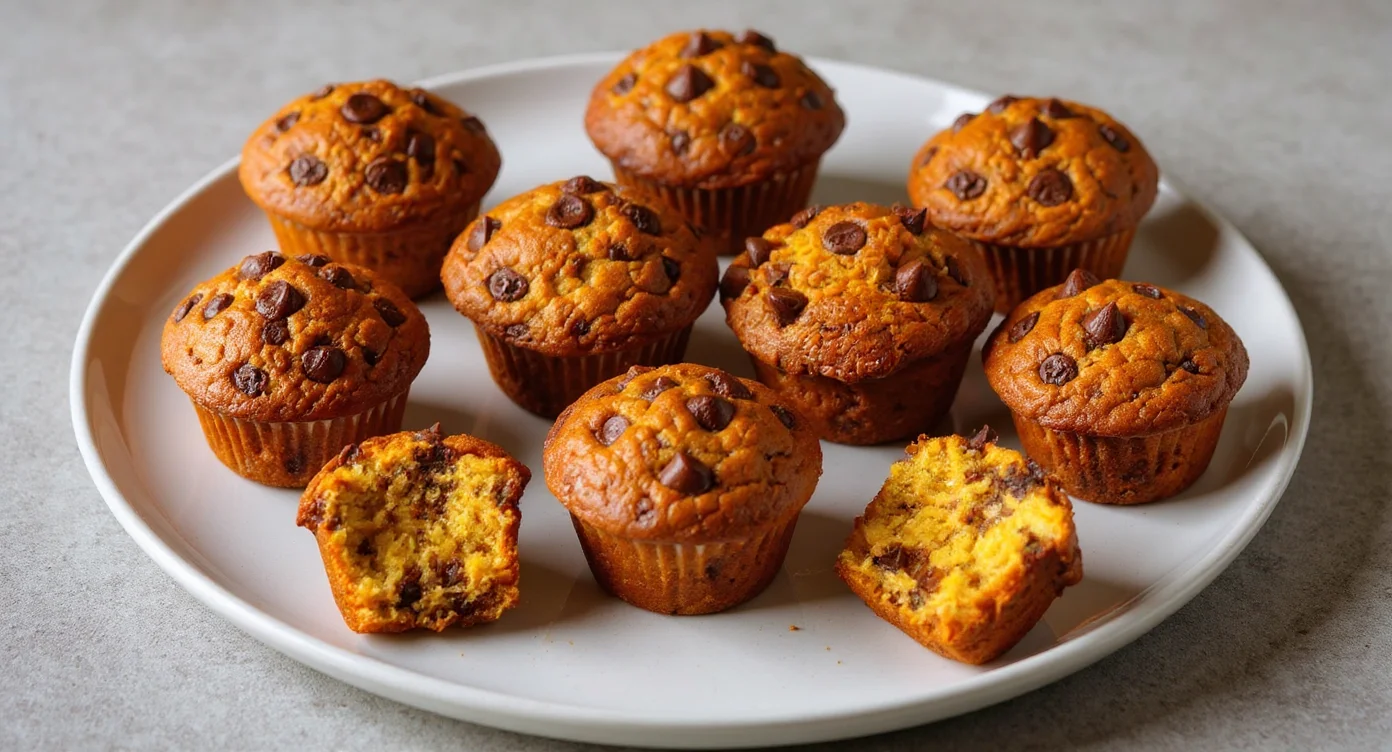Pumpkin Chocolate Chip Muffins Recipe fresh from the oven
