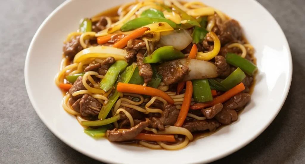 Easy Beef Chop Suey Recipe served with tender beef and colorful veggies