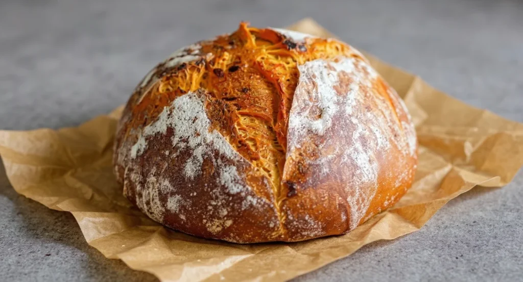 Rustic homemade loaf with soft crumb – Pumpkin Sourdough Bread Recipe.