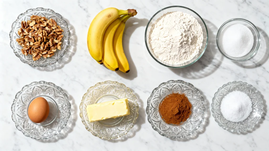 Essential Ongredients for Banana Nut Bread Recipe