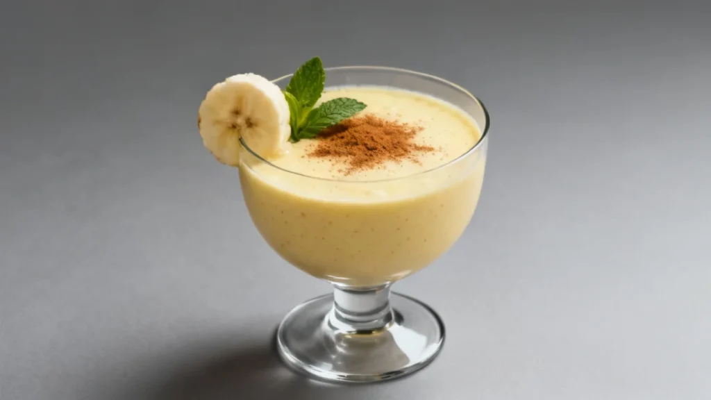 Glass of Healthy Banana Smoothie Recipe with creamy texture